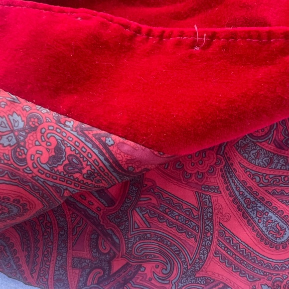 Madison Red Velvet Vest with Paisley Lining Size Small - Picture 3 of 5